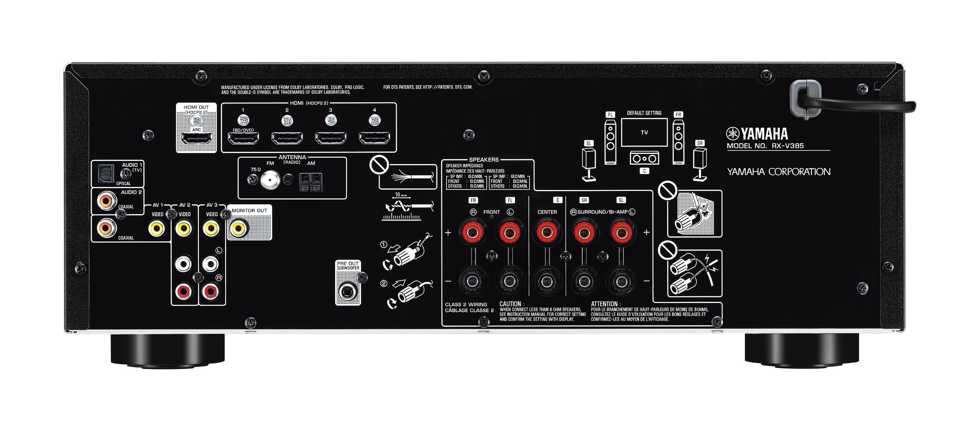 RX-V385 - Specs - AV Receivers - Audio & Visual - Products 